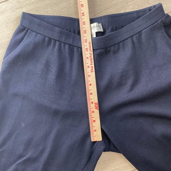St. John Flat Front Knit Dress Pants Women's Size 14 Short Navy Blue - Picture 10 of 10